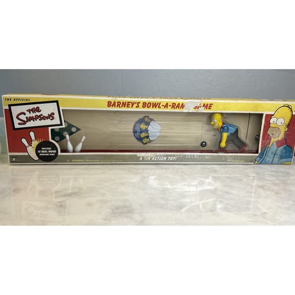 Simpsons Barney's Bowl-A-Rama Game Bowling Tin Action Toy Rocket USA Pin Pals - Picture 1 of 16
